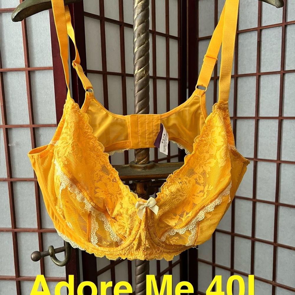 Adore Me 40I Women's Yellow Lace Bra